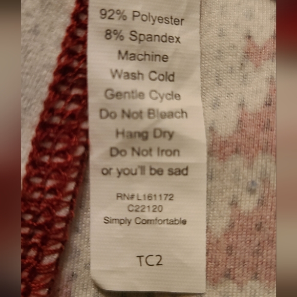 LLR LuLaRoe TC2 Red White Pixel Dog Pawprint Xmas Tree Holiday Leggings - Picture 6 of 7